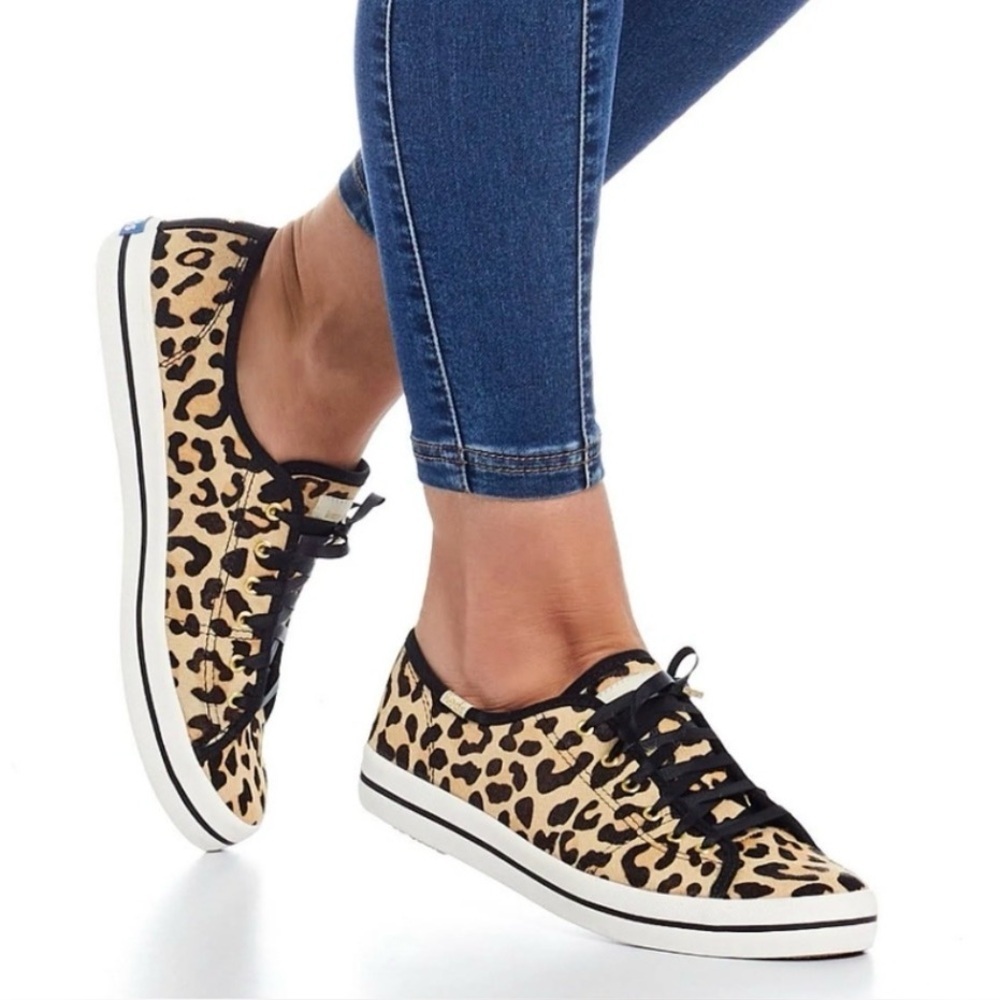Keds for Kate Spade kickstart genuine calf hair sneaker Tan Leopard Size 7